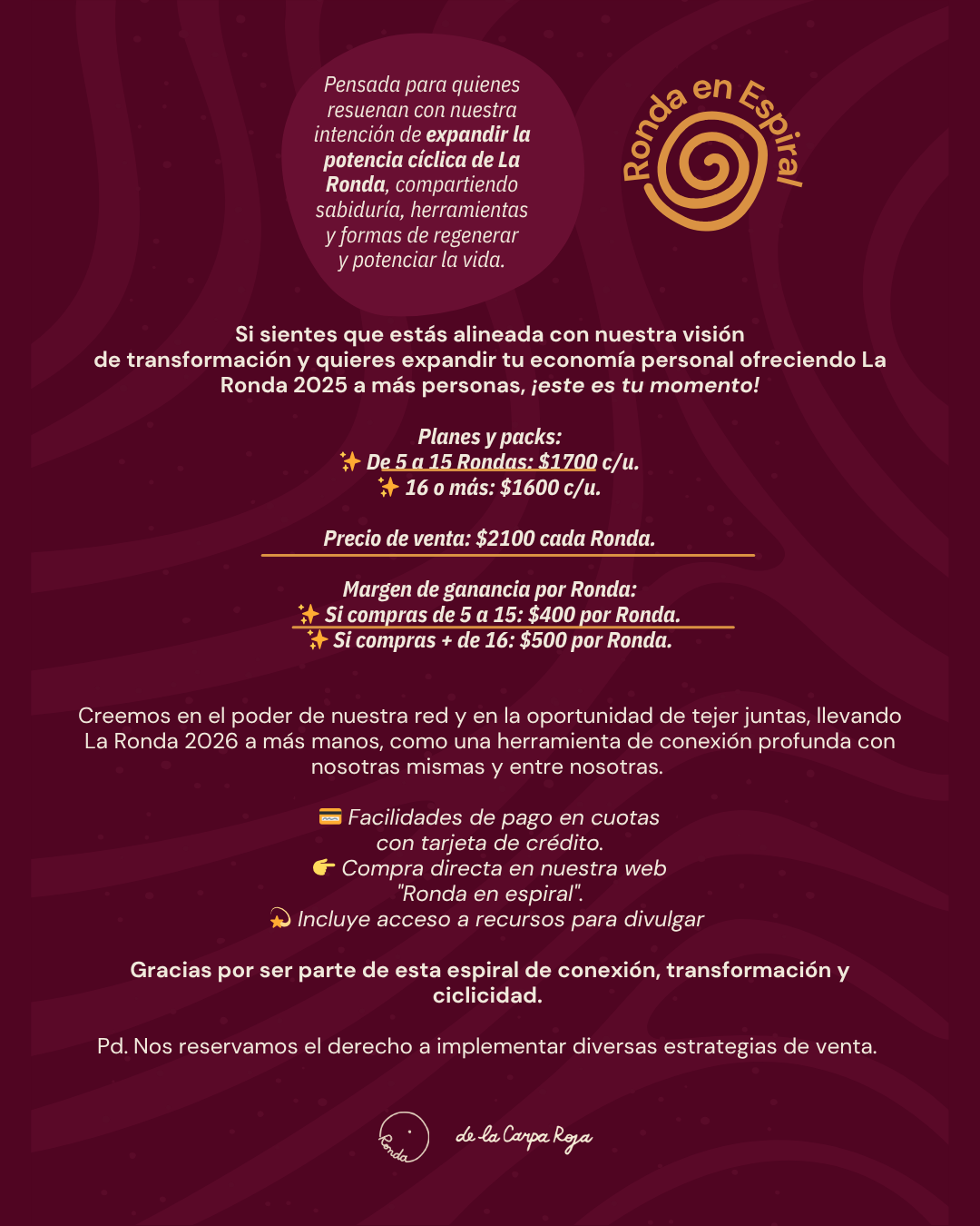 Ronda en Espiral 🌀 Aliadas distribuidoras y amigas